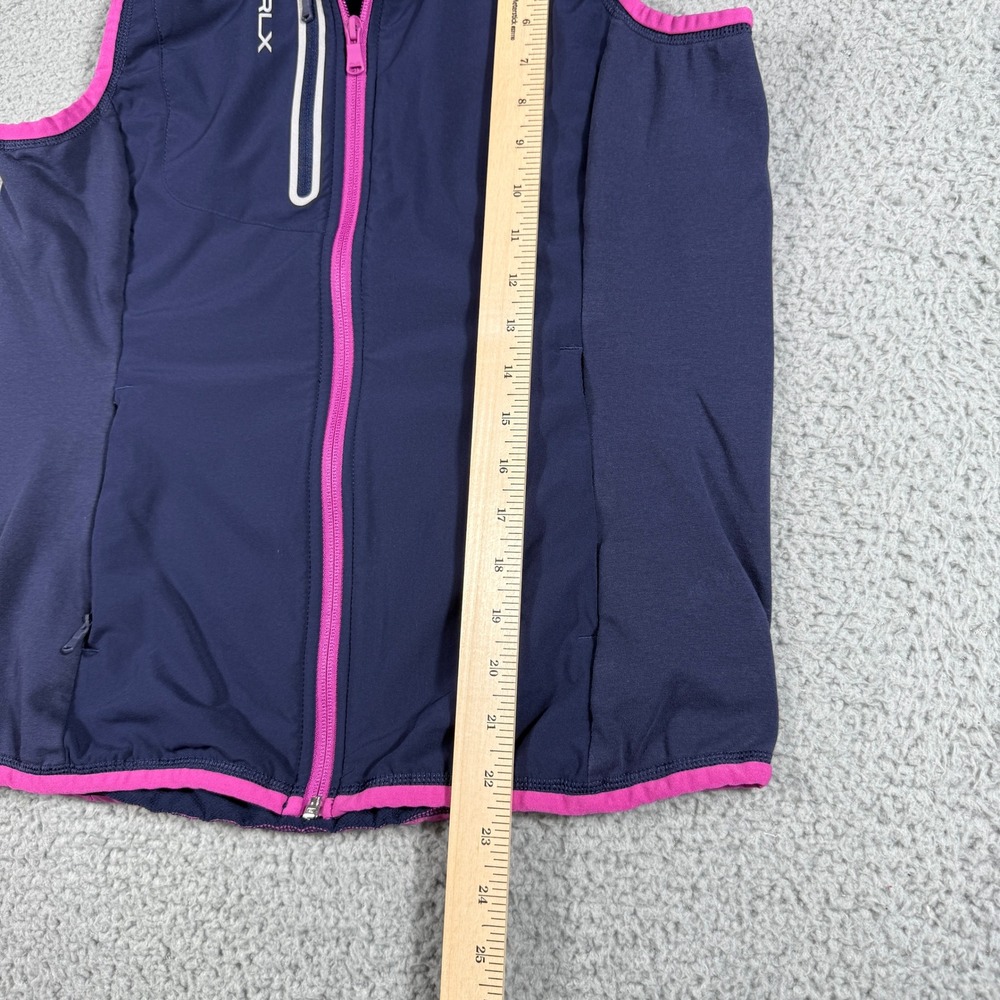 RLX Ralph Lauren Golf Vest Women's Small Full-Zip Blue Pink Pockets Jacket - Picture 6 of 9